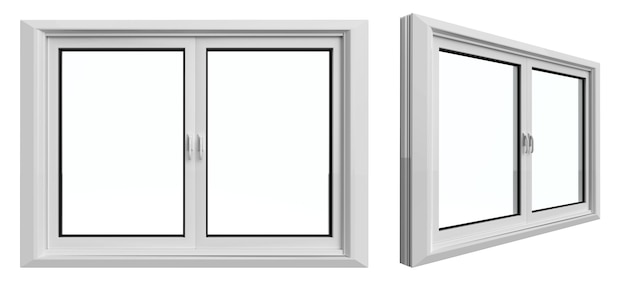 Photo white upvc window profile frame