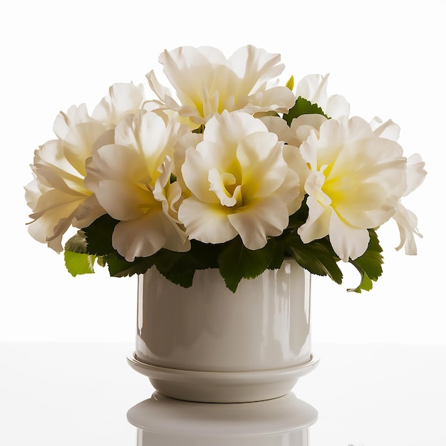 a white vase with flowers in it that says quot flowers quot