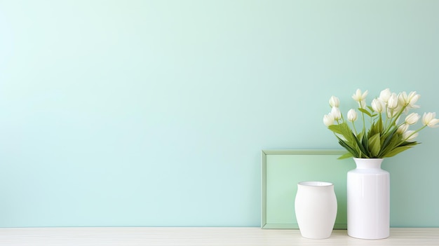 White Vase With Flowers on Table