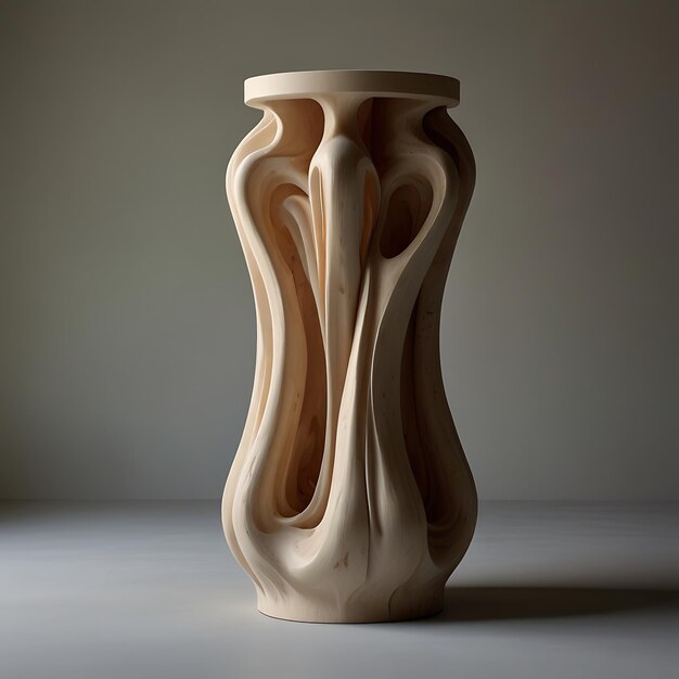 a white vase with a pattern of a design on the bottom