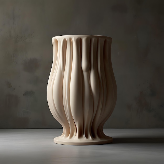 a white vase with a tree design on the bottom