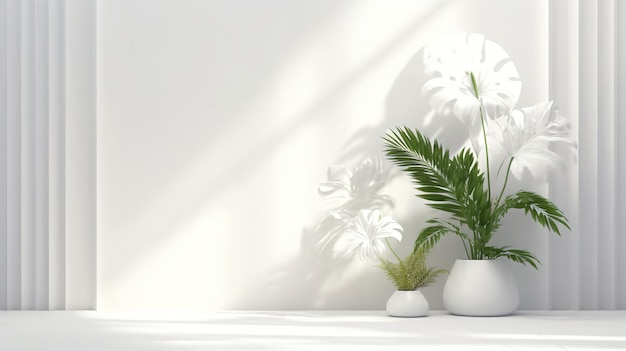 A white vase with a white flower in it