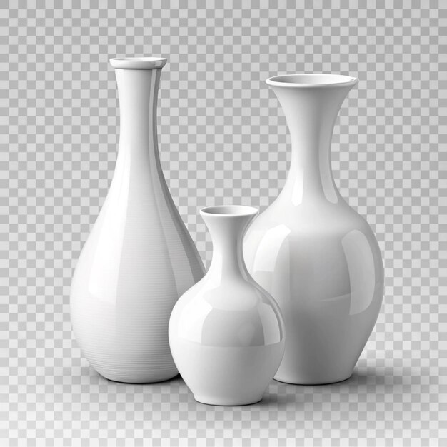 Photo white vases transparent background