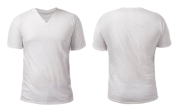 Photo white vneck shirt design template