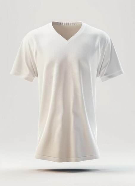 Photo white vneck tshirt mockup for graphic design