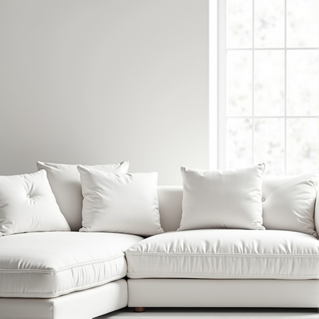 Photo white wall living room have sofa and decoration