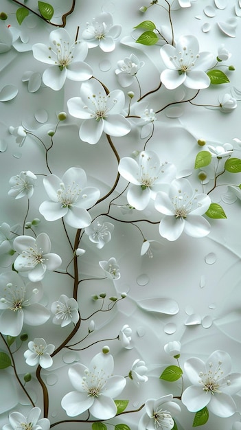 a white wall with flowers that says  spring