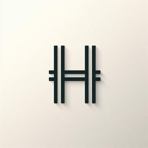 Photo a white wall with the letters h and h on it