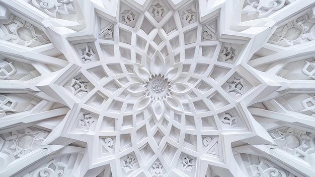 Photo a white wall with a repeating geometric pattern