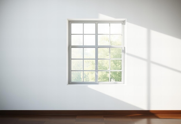 Photo white wall with sunlight shining through window