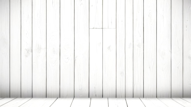 a white wall with a wooden floor and a white wood plank