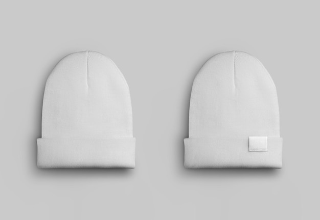 White warm beanie with tag