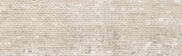 White wash old brick wall panorama