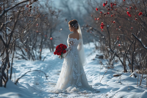 White Wedding Dress Beautiful Girl