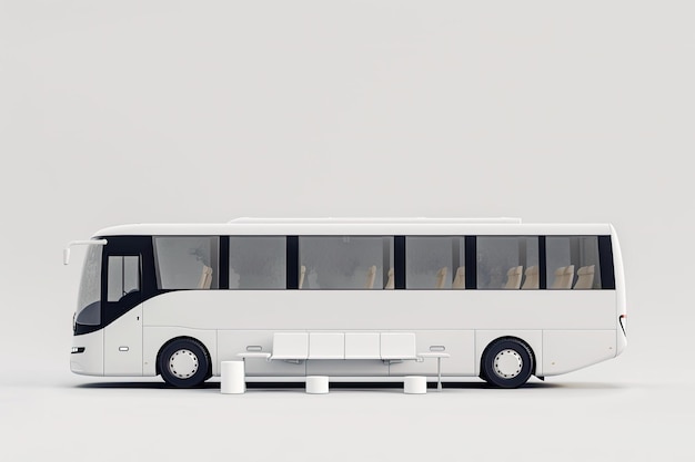 Photo the white white coach bus transports furniture