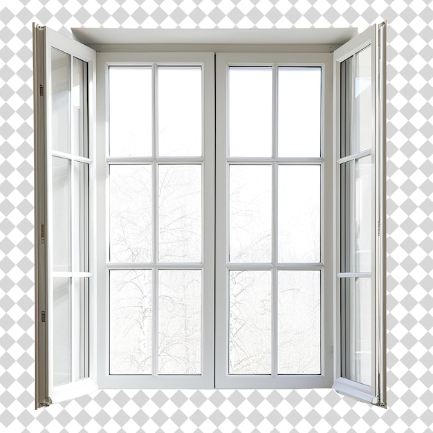 White window Isolated on transparent background PSD file format