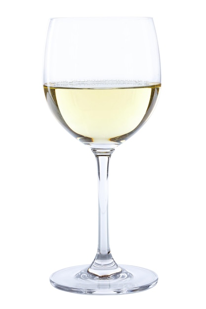 White wine in a glass alcohol isolated on white