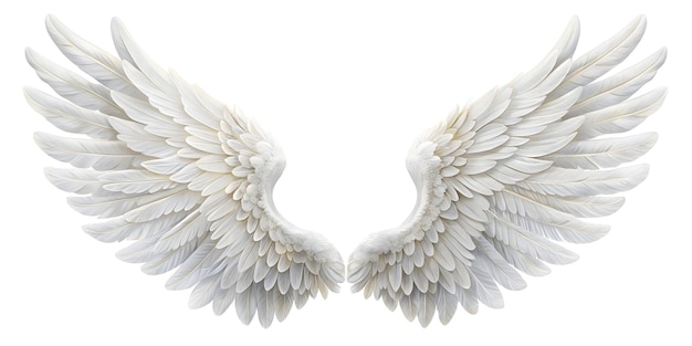 white wings on white background