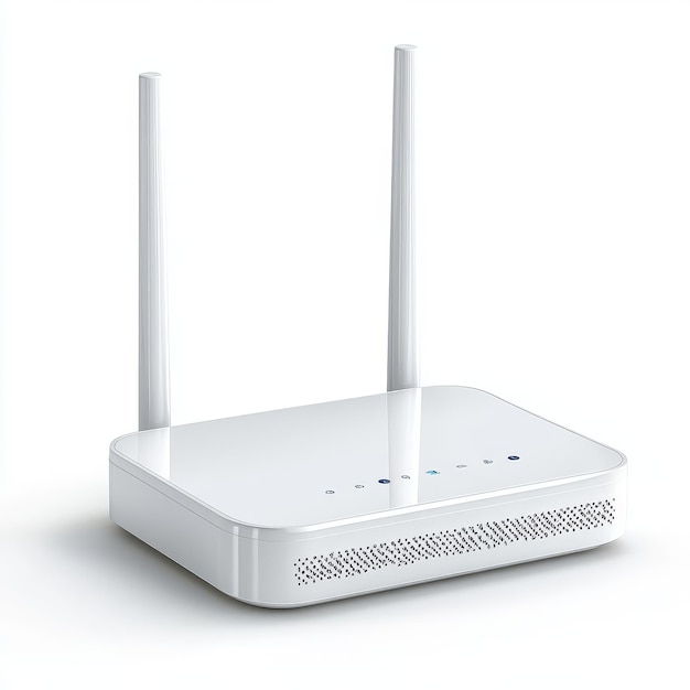 White Wireless Router isolated on white background