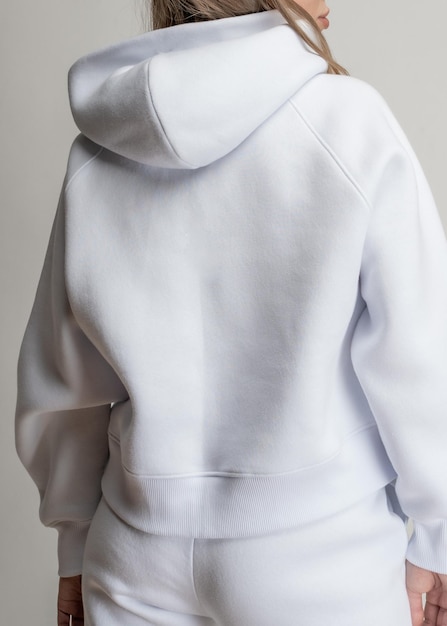 White women's sweatshirt blank for a mockup without a logo