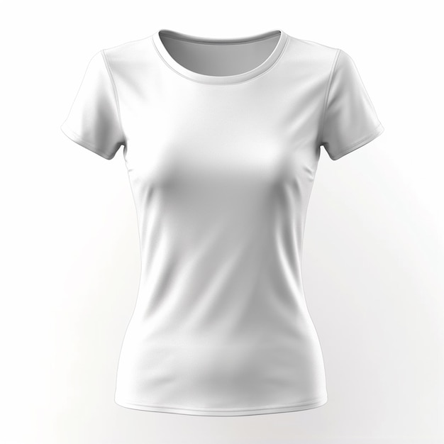 White Women's Tshirt isolated mockup