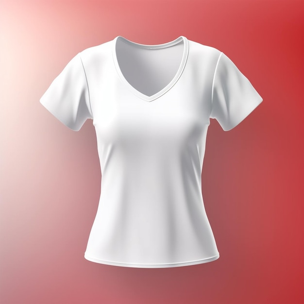 White Women's Tshirt isolated mockup