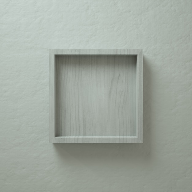 White Wood 3D Square Box Wall Display