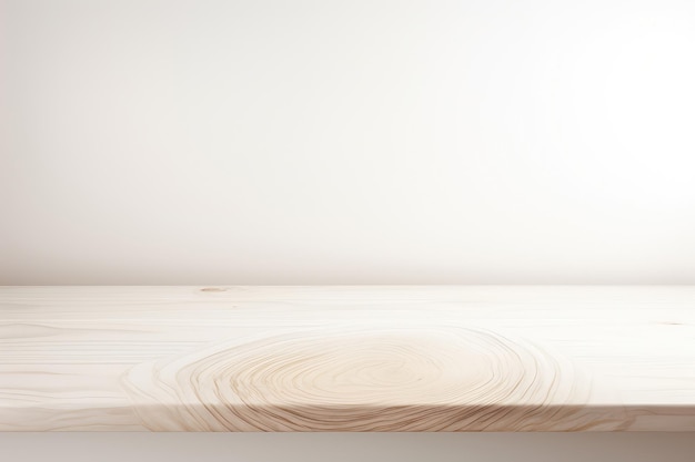 White Wood Tabletop On White Background Generative AI