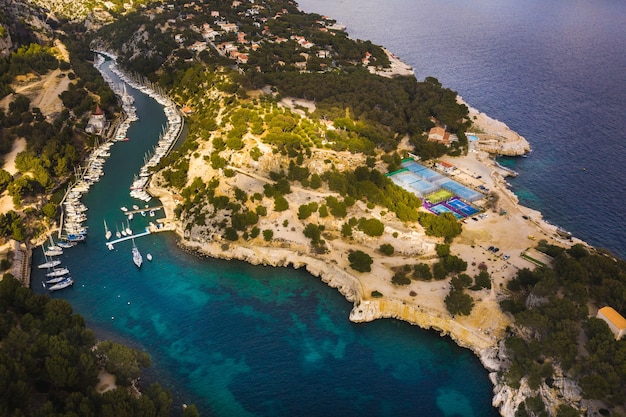 White yachts in Calanque de Port Miou