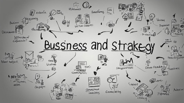 Photo a whiteboard with a drawing of business and the word business and the word business