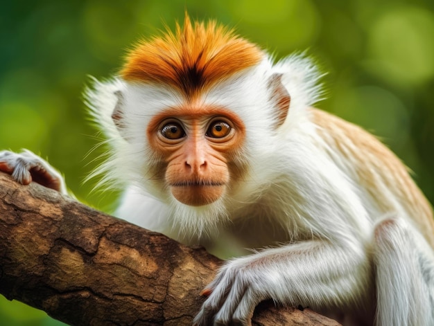 Whitebrown monkey in the jungle of Brazil closeup