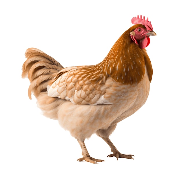 Whitered chicken isolated on the background Generative AI