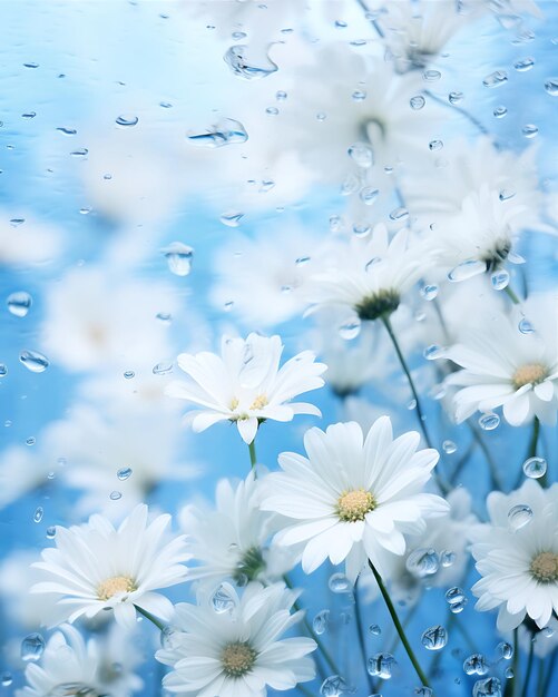 Whites Flowers in Water Screen Bright White Flower