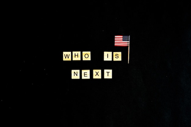 Who is the next President concept with an American flag