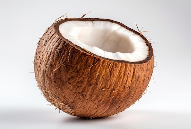 Whole coconut isolated on white background