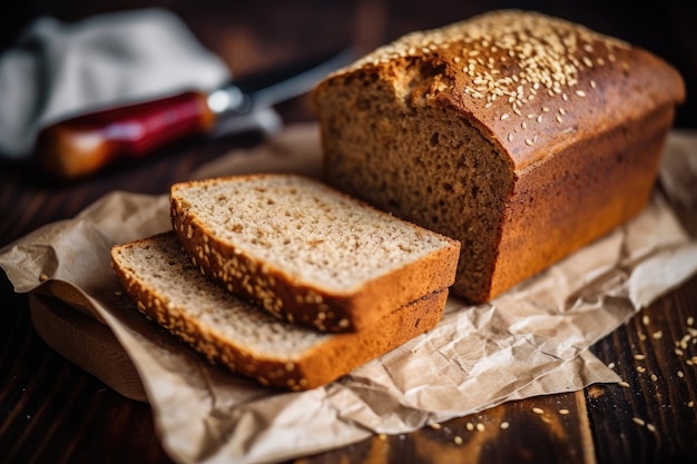 whole grain bread in kitchen table professional advertising food photography