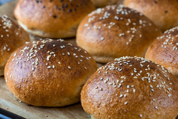 Whole grain buns for burgers.