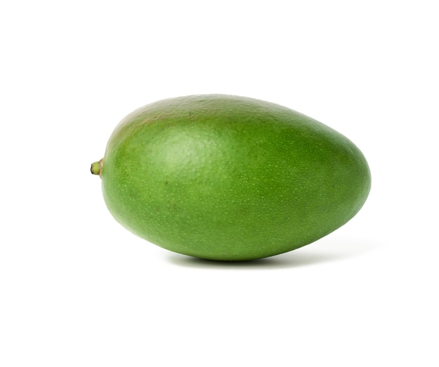 Whole green ripe mango isolated