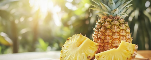 Whole Pineapple with Spiky Green Crown