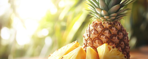 Whole Pineapple with Spiky Green Crown