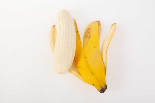 Whole ripe banana isolated on white background