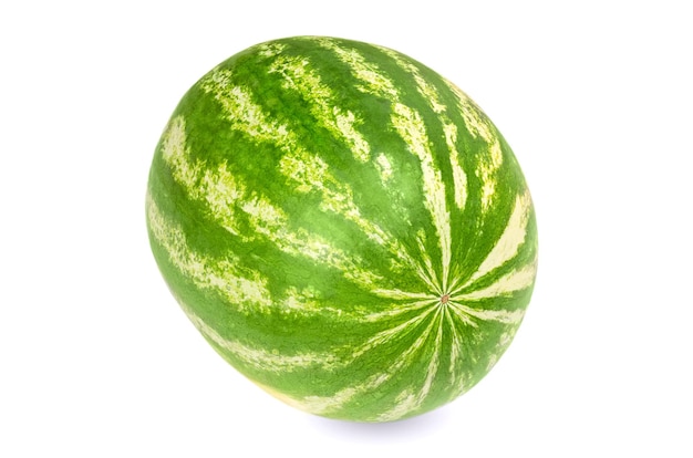 Whole watermelon on white background