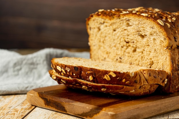 wholemeal bread in slices