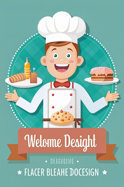 Photo wholesome baker vector illustration flat style delight