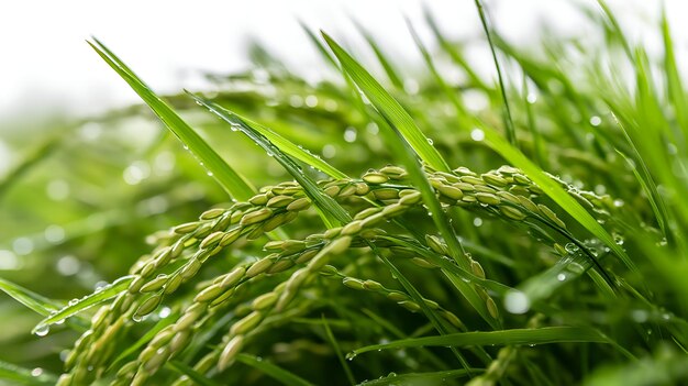 Wholesome Greenery Clipping Path Accentuates Isolated Rice on White