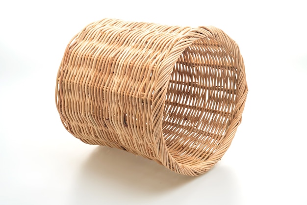 wicker basket isolated on white background