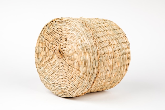 Wicker basket isolated on white background