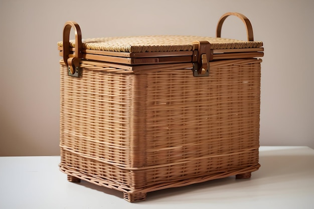 Wicker basket photo ai generated