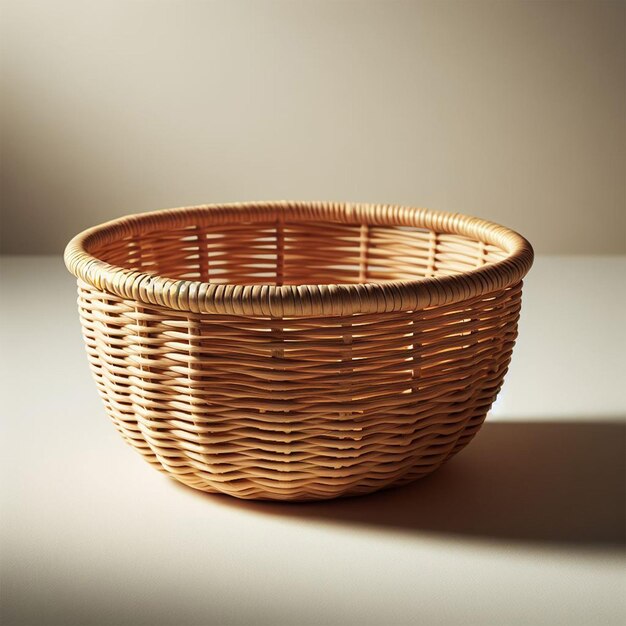 wicker basket on a white background