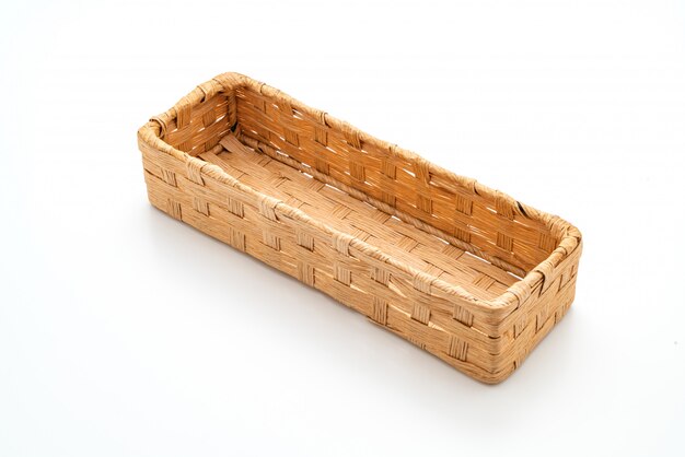 Wicker basket on white